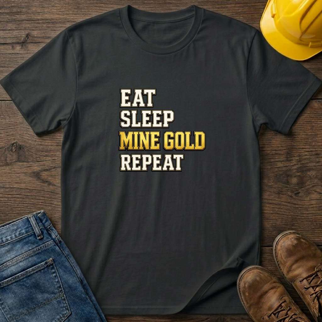 Eat Sleep Mine Gold Repeat T-Shirt