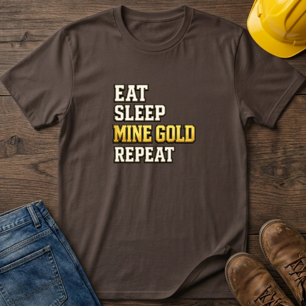 Eat Sleep Mine Gold Repeat T-Shirt