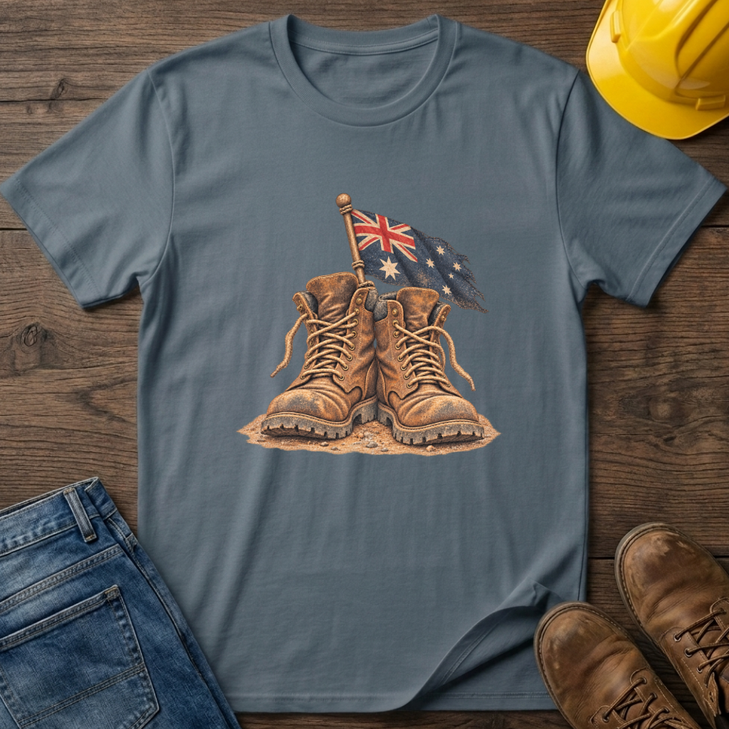 Work Boots Aussie Flag T-Shirt