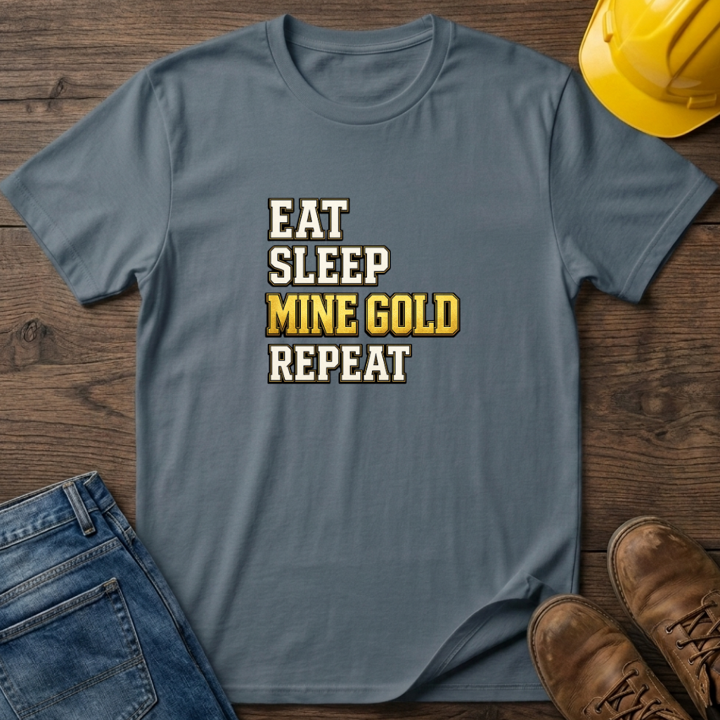Eat Sleep Mine Gold Repeat T-Shirt