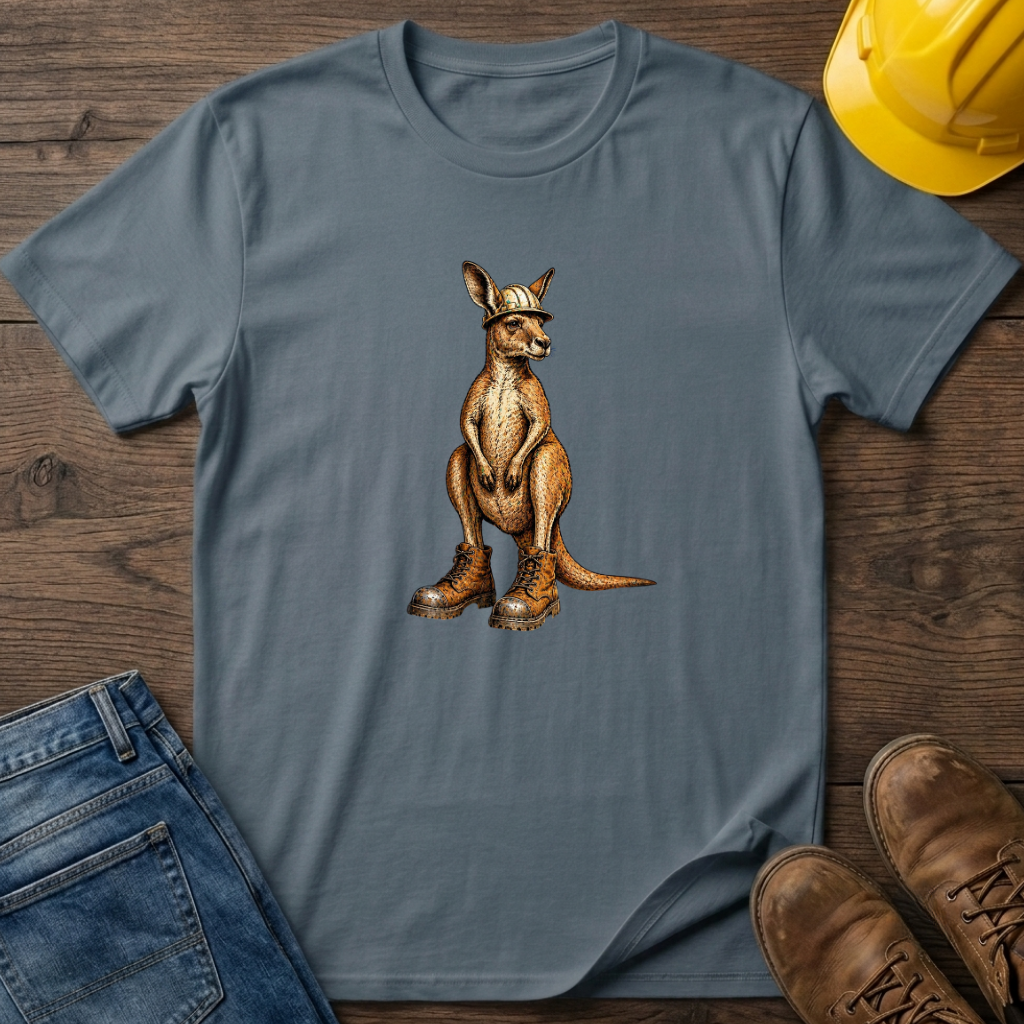 Kangaroo In Hard Hat and Boots T-Shirt