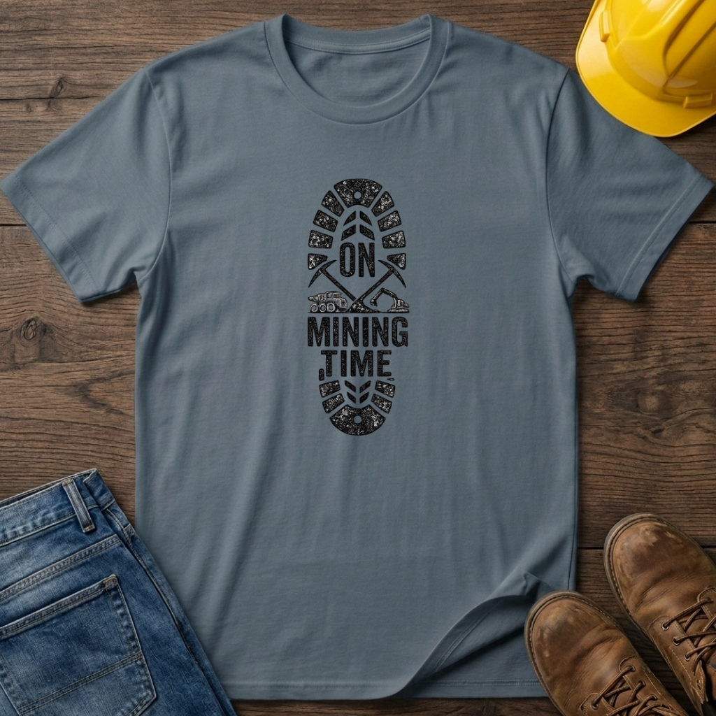 On Mining Time Boot Print T-Shirt