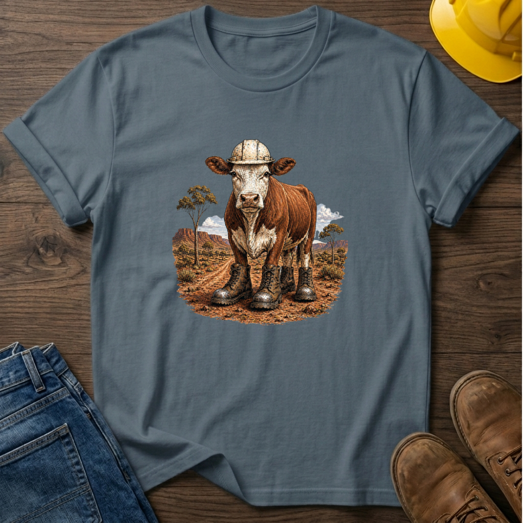 Cow in Boots and Hard Hat T-Shirt