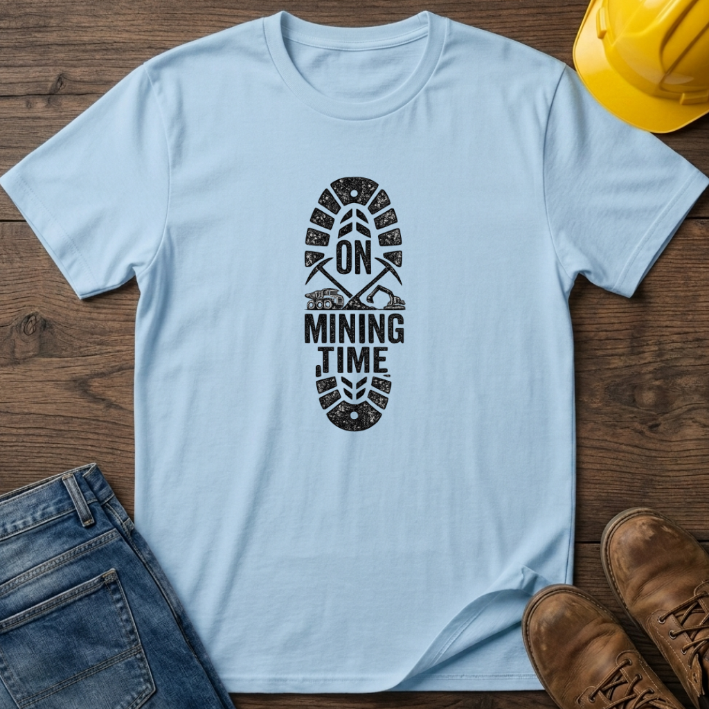 On Mining Time Boot Print T-Shirt