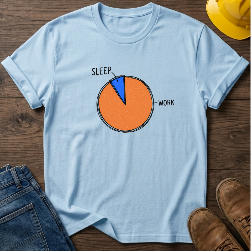 Sleep vs Work Pie Chart T-Shirt