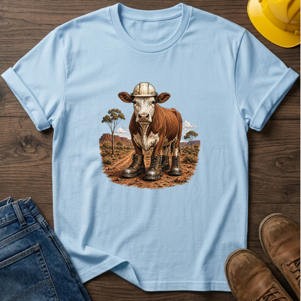 Cow in Boots and Hard Hat T-Shirt
