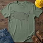 USA Topography Map Silhouette T-Shirt