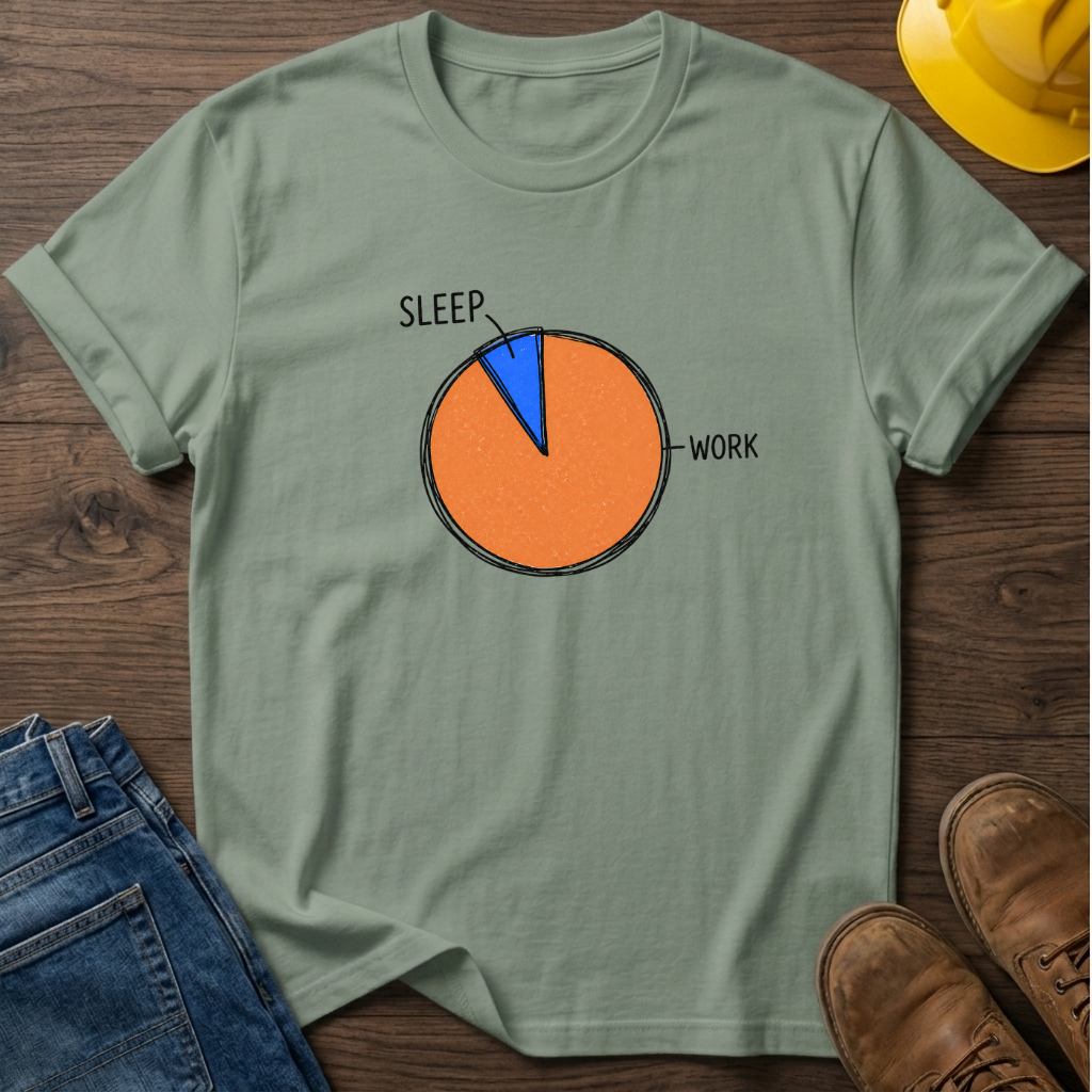 Sleep vs Work Pie Chart T-Shirt