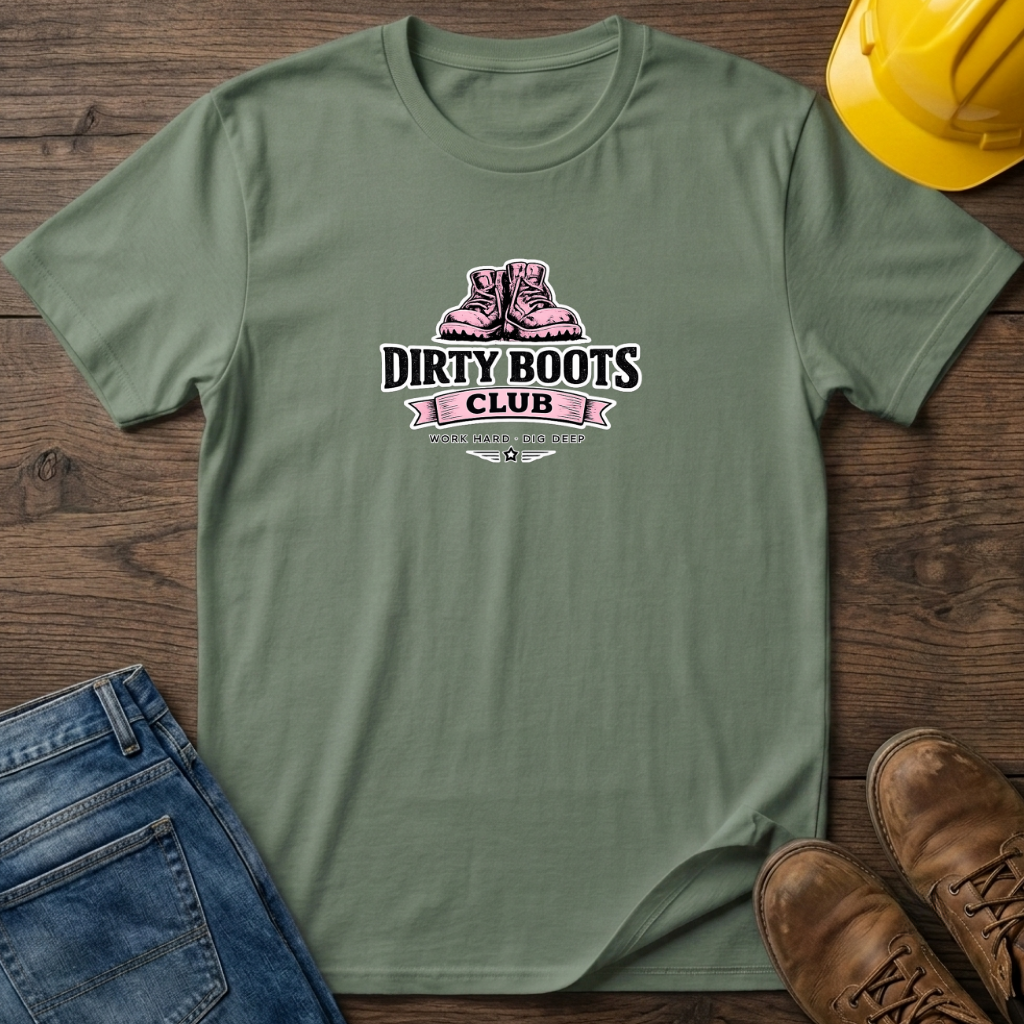 Dirty Boots Club Logo Pink T-Shirt