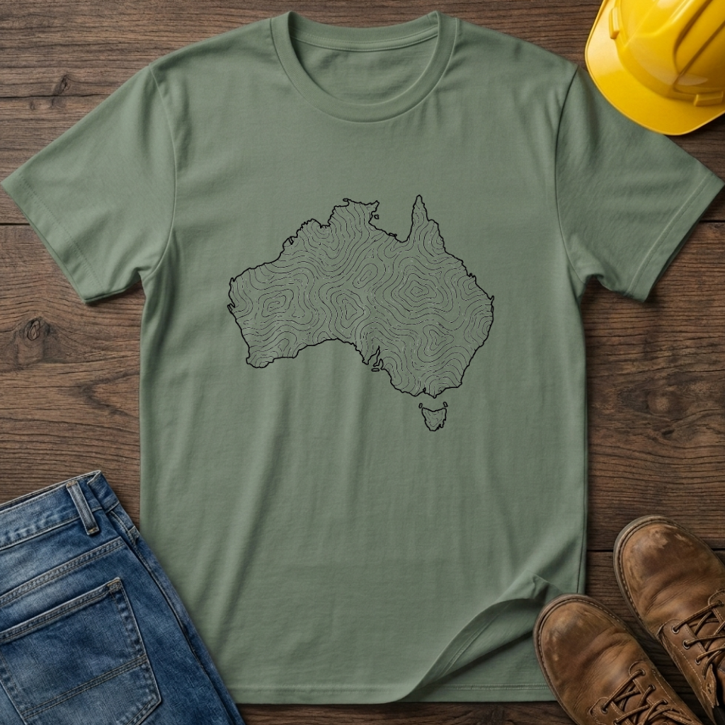 Australia Topographic Silhouette T-Shirt