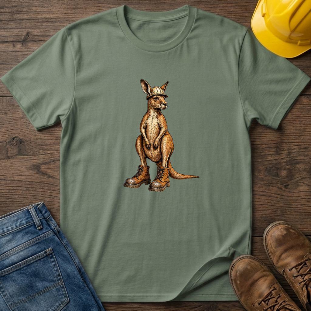 Kangaroo In Hard Hat and Boots T-Shirt