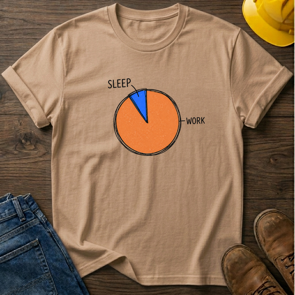 Sleep vs Work Pie Chart T-Shirt