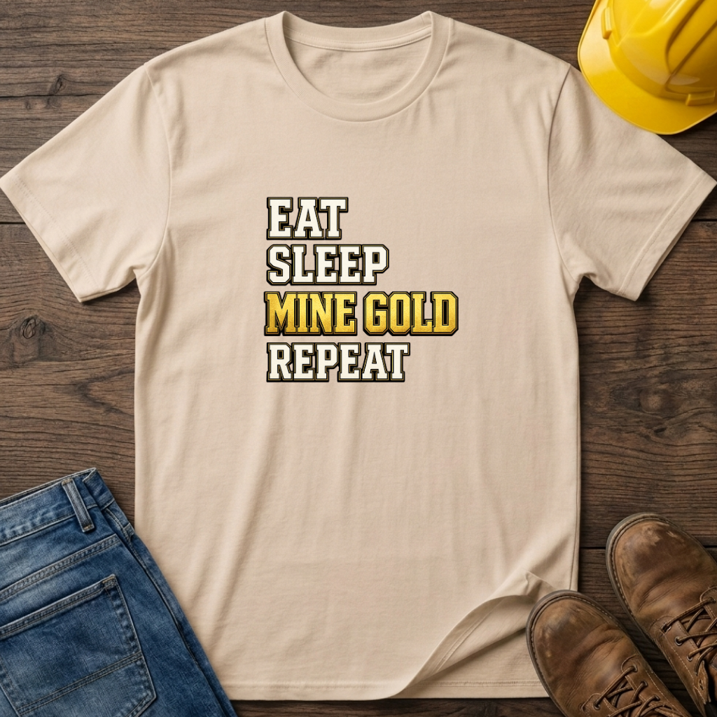 Eat Sleep Mine Gold Repeat T-Shirt