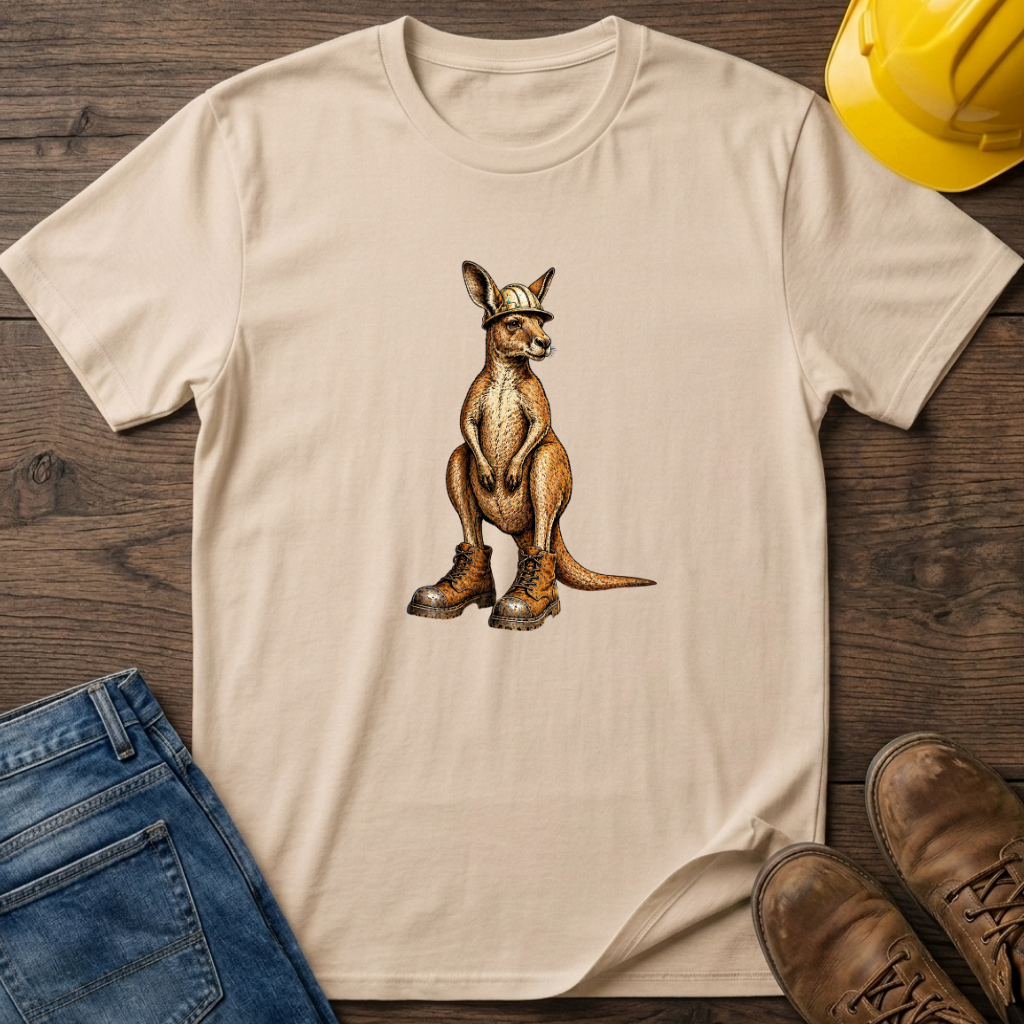 Kangaroo In Hard Hat and Boots T-Shirt