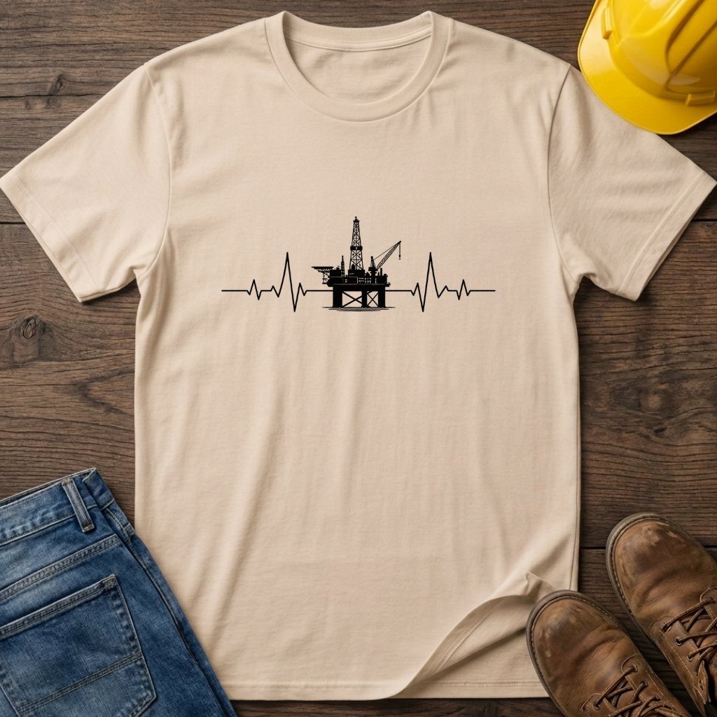 Oil Rig Heartbeat T-Shirt