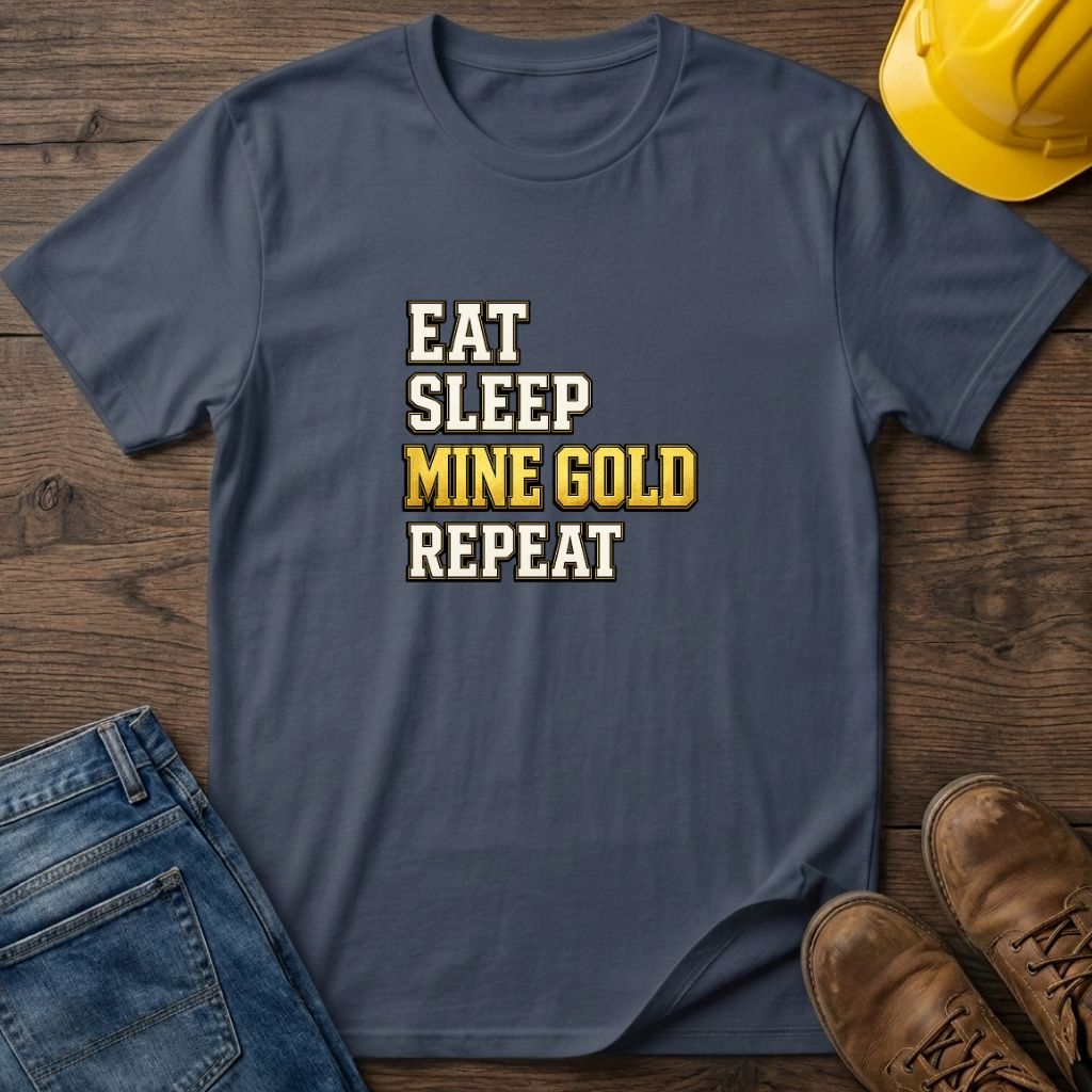 Eat Sleep Mine Gold Repeat T-Shirt