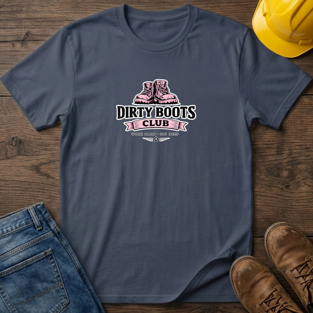 Dirty Boots Club Logo Pink T-Shirt