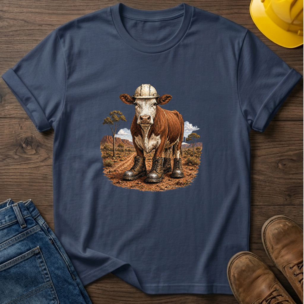 Cow in Boots and Hard Hat T-Shirt