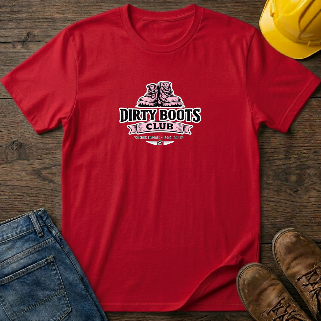 Dirty Boots Club Logo Pink T-Shirt