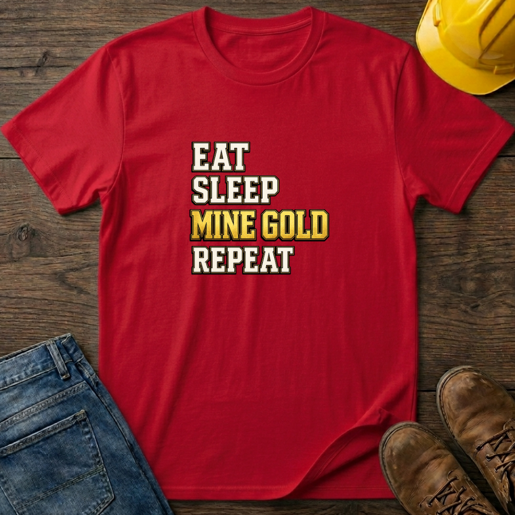 Eat Sleep Mine Gold Repeat T-Shirt