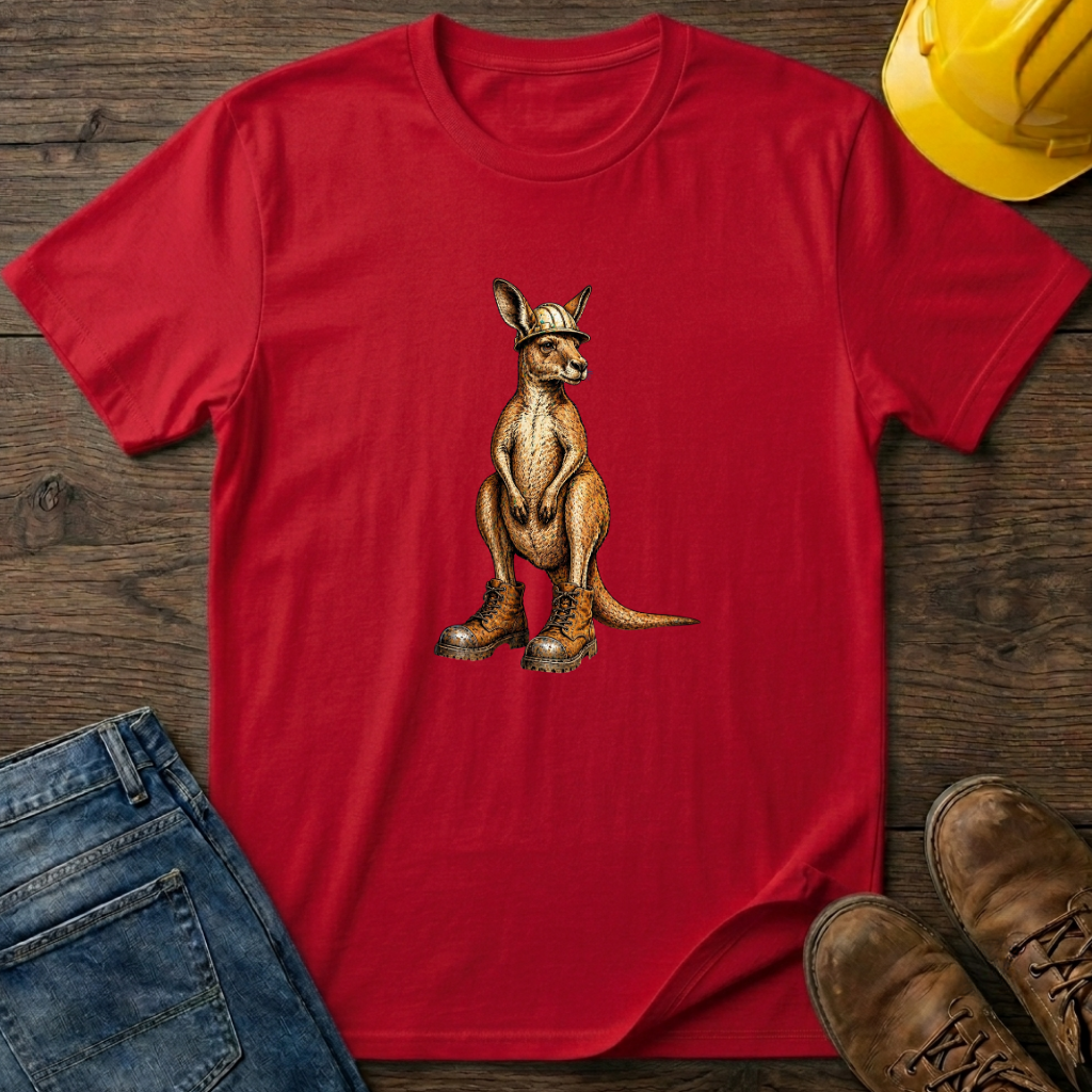 Kangaroo In Hard Hat and Boots T-Shirt