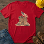 Work Boots USA Flag T-Shirt