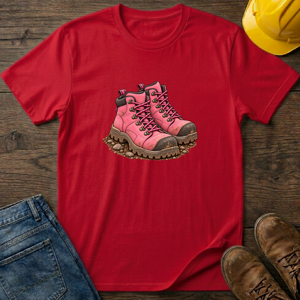 Pink Dirty Work Boots T-Shirt