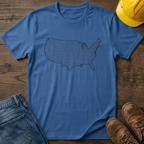 USA Topography Map Silhouette T-Shirt