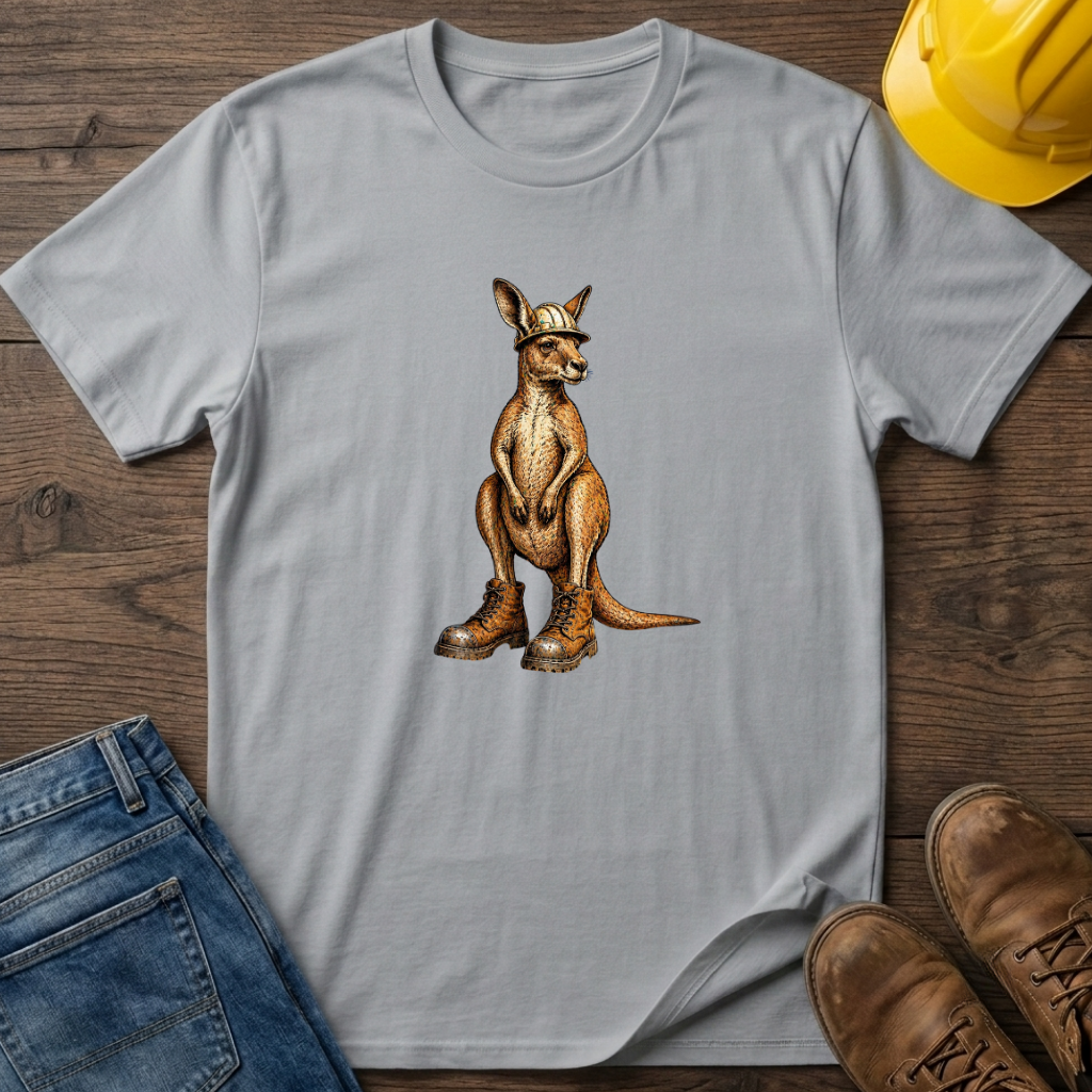 Kangaroo In Hard Hat and Boots T-Shirt