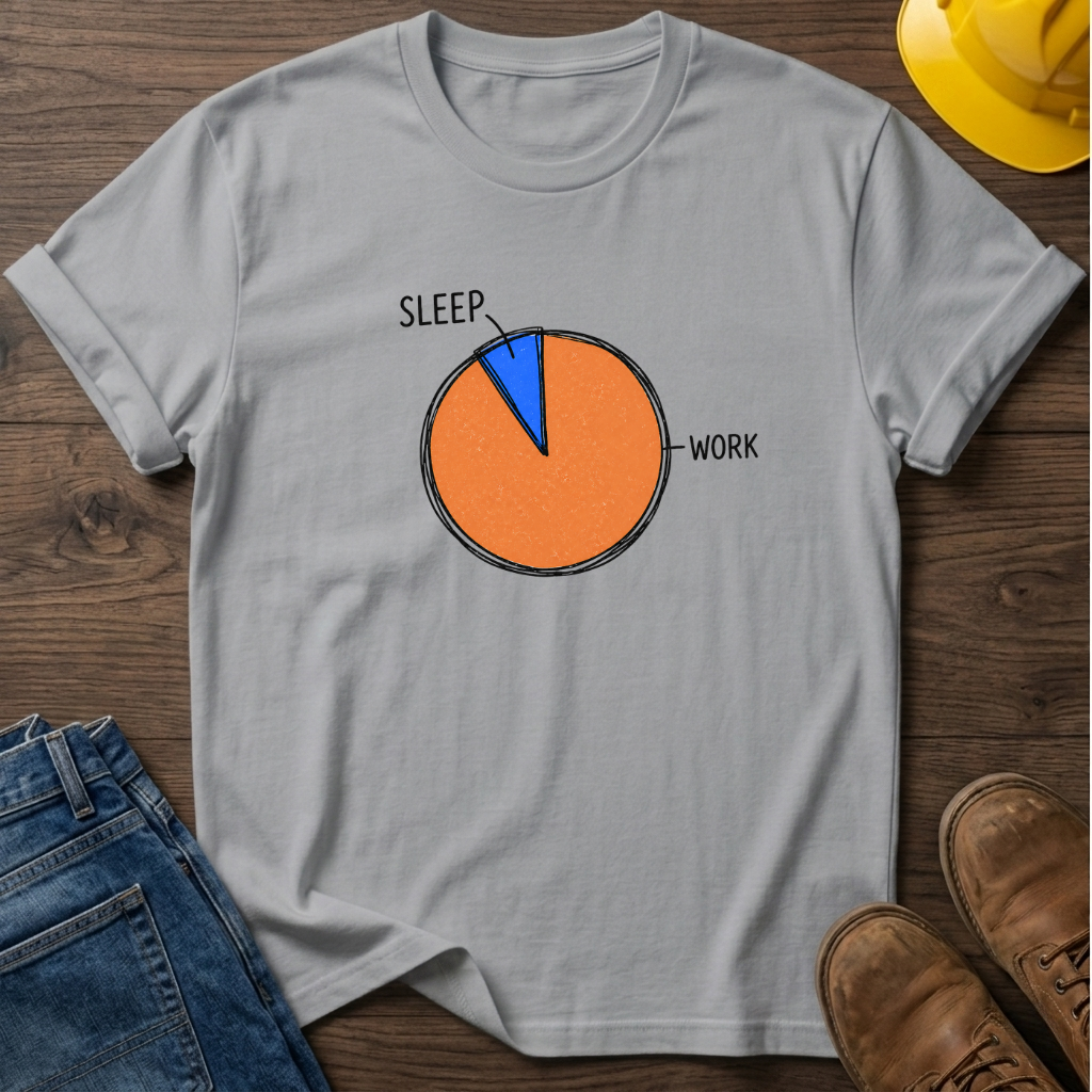 Sleep vs Work Pie Chart T-Shirt