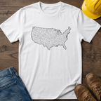 USA Topography Map Silhouette T-Shirt