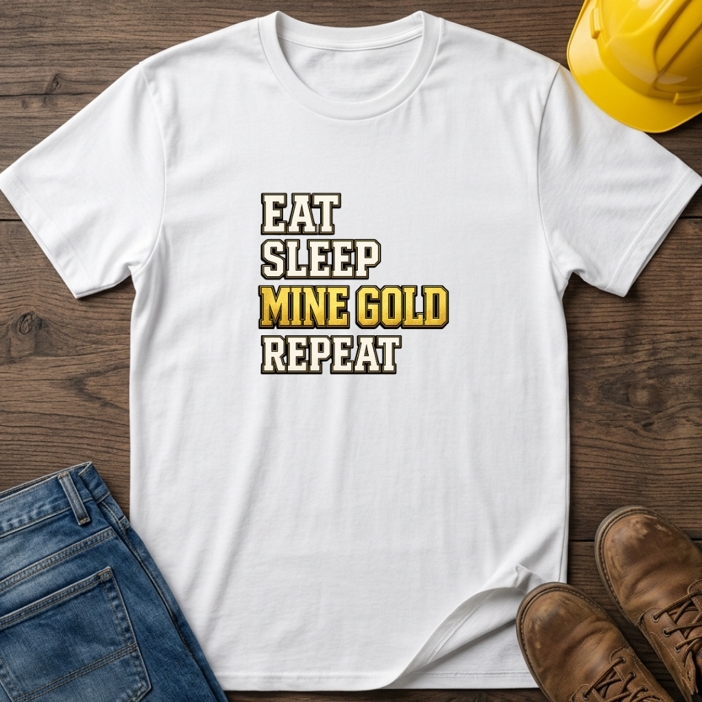 Eat Sleep Mine Gold Repeat T-Shirt