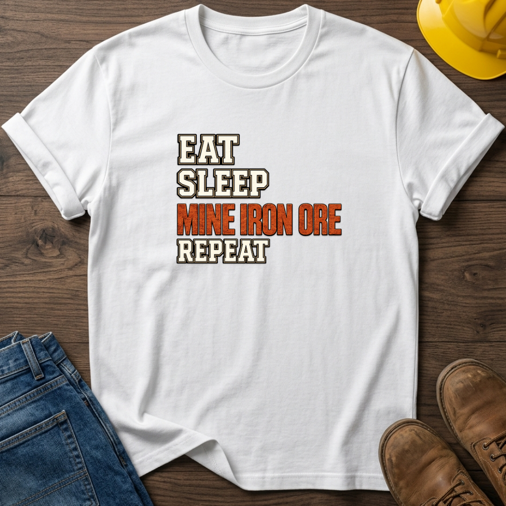 Eat Sleep Mine Iron Ore Repeat T-Shirt