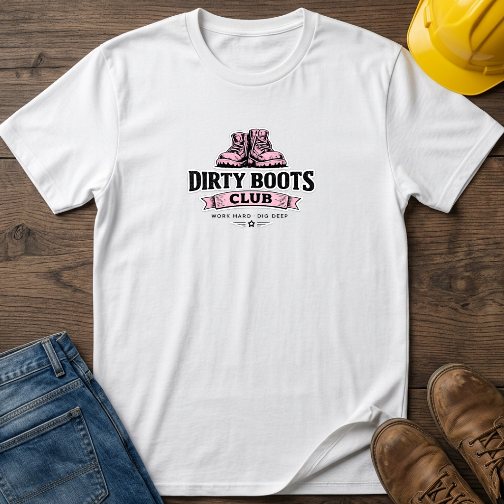 Dirty Boots Club Logo Pink T-Shirt