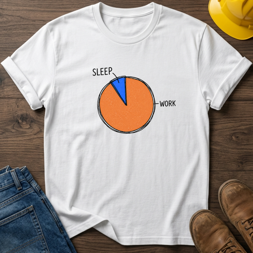 Sleep vs Work Pie Chart T-Shirt